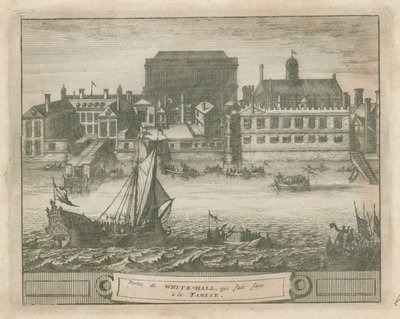 Whitehall from the River Thames by English School