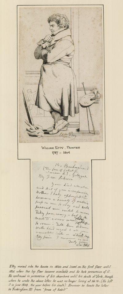 William Etty who lived at No 14 Buckingham Street by English School