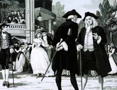 William Hogarth Takes a Stroll in Vauxhall Gardens by English School