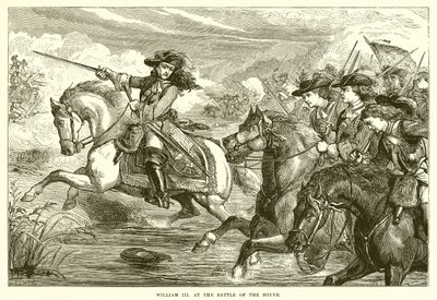 William III at the Battle of the Boyne by English School