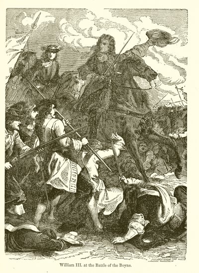 William III at the Battle of the Boyne by English School