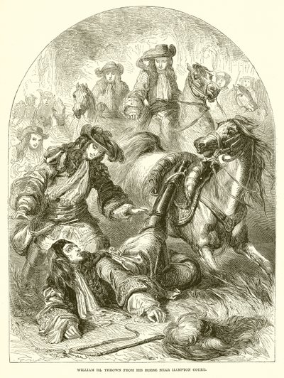 William III Thrown from His Horse Near Hampton Court by English School