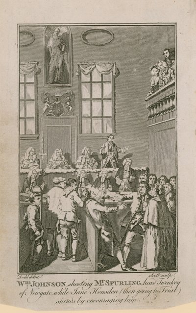 William Johnson Shooting Mr Spurling, Head Turnkey of Newgate, While Jane Housden (Then Going to Trial) Stands by Encouraging Him by English School