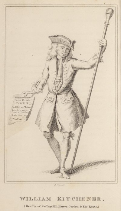 William Kitchener, Beadle of Saffron Hill, Hatton Garden, and Ely Rents by English School
