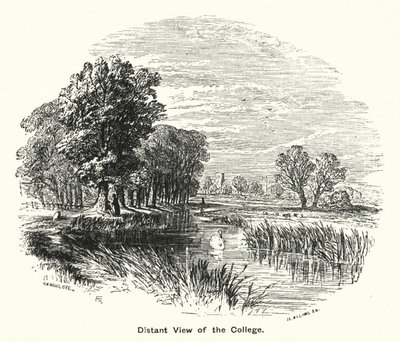 Winchester College: Distant View of the College by English School