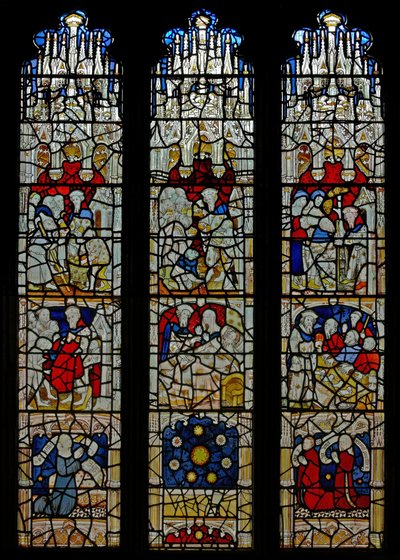 Window N4 depicting the Works of Mercy by English School