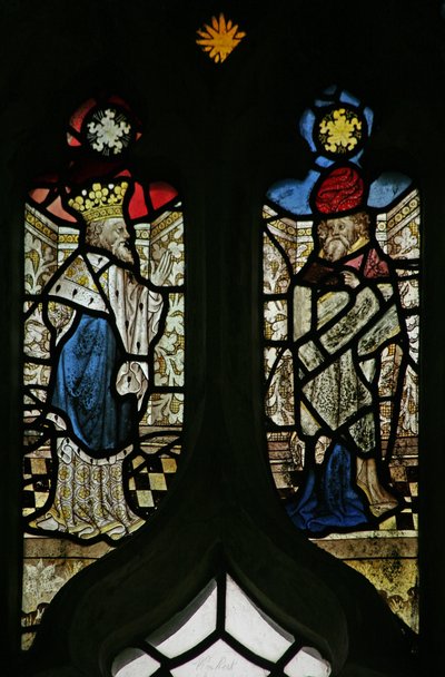 Window depicting a king (Edmund?) and a prophet by English School