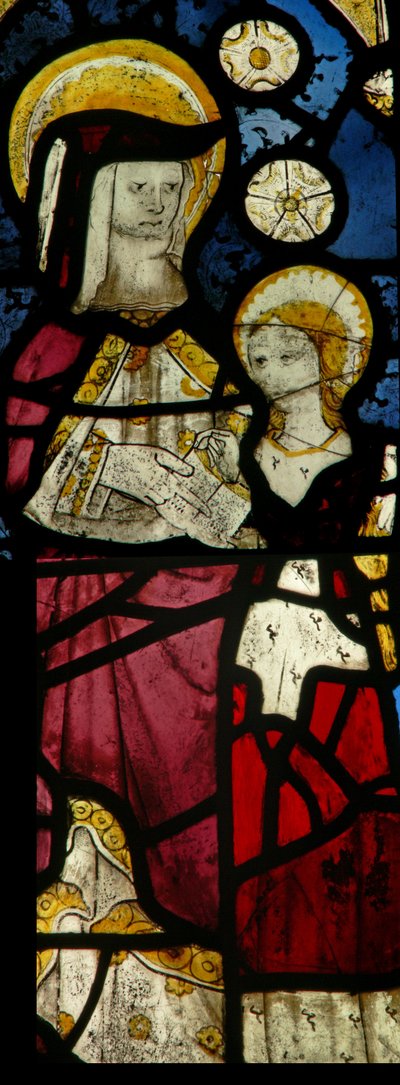 Window depicting St Anne Teaching the Virgin to read by English School