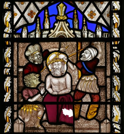 Window depicting the Mocking and Crowning with Thorns by English School