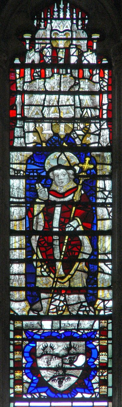 Window depicting an archbishop by English School