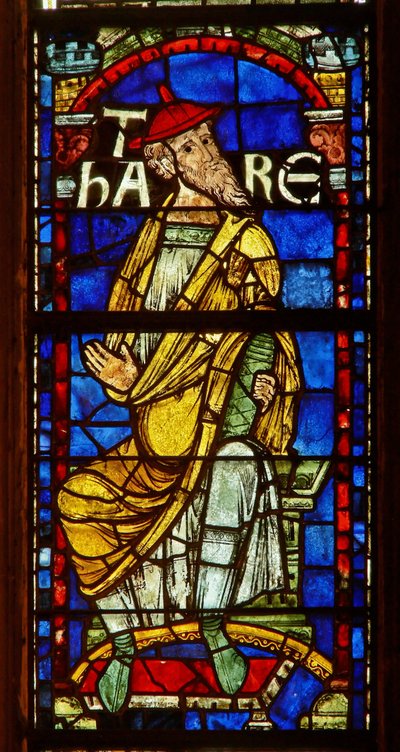 Window depicting a genealogical figure: Terah by English School