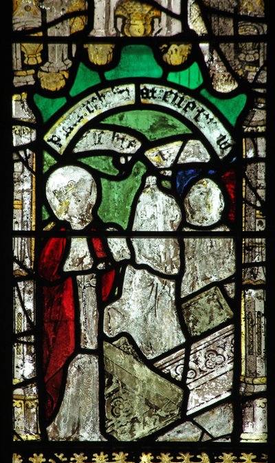 Window 6 depicting St George: the Virgin Mary restores him to life by English School