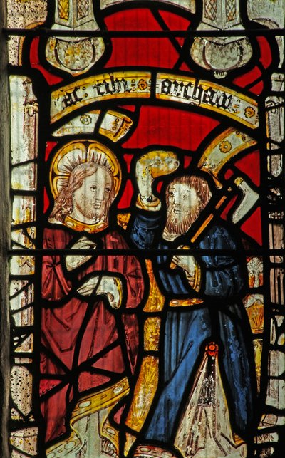 Window 1 depicting Noah told to build the Ark by English School