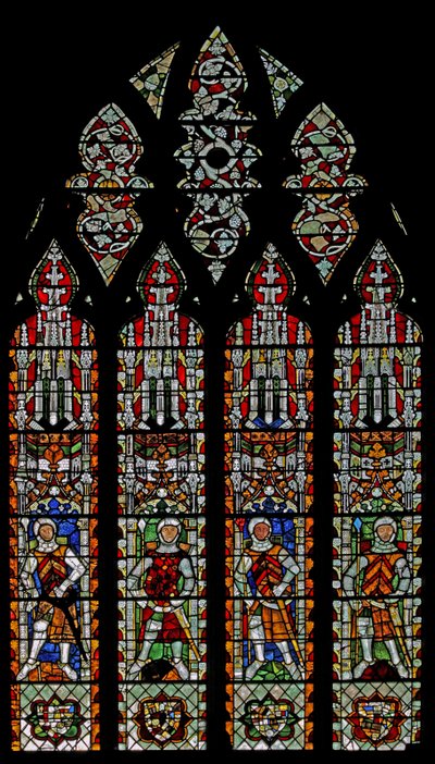 Window s4 depicting De Clare knights and William Lord de la Zouche by English School