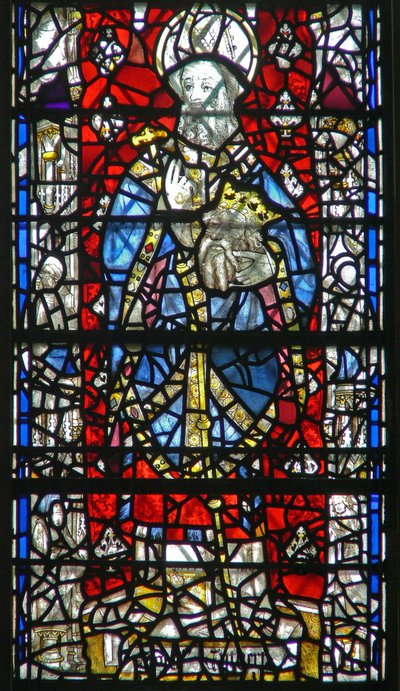 Window depicting a scene from the life of St Cuthbert by English School