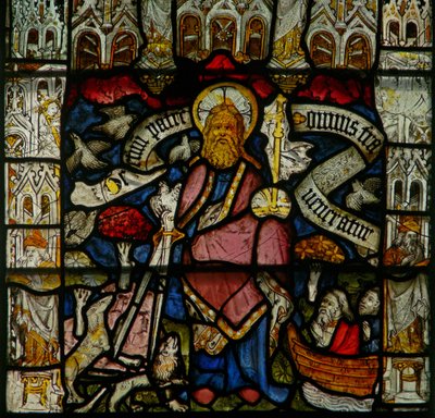 Window w24 depicting the Te Deum - God the Father and Creator by English School