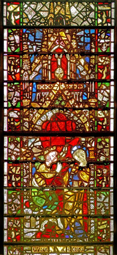 Window w42 depicting a scene from the life of St Catherine: she pleads with the Emperor by English School