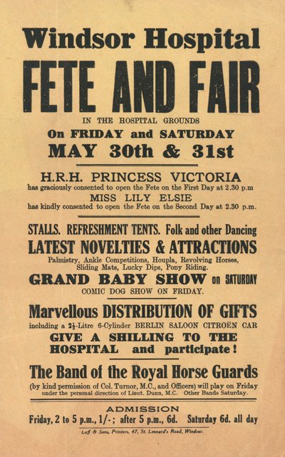Windsor Hospital, Fete and Fair by English School
