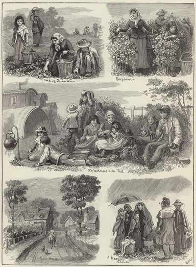 With the fruit gatherers by English School