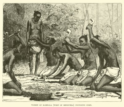 Women of Kambala (West of Benguela) pounding corn by English School