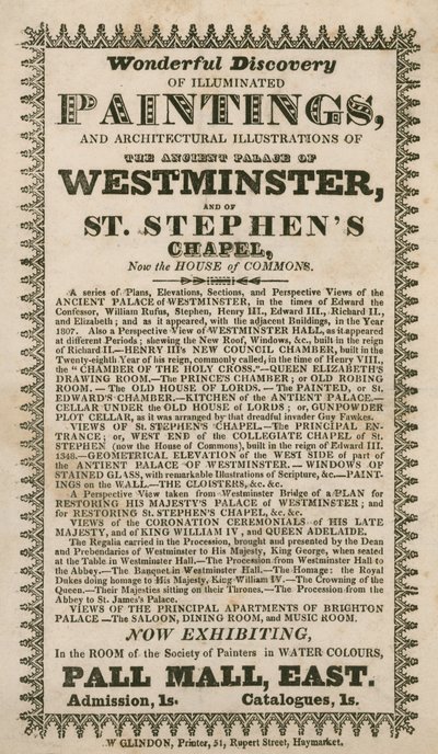 Wonderful discovery of illuminated paintings and architectural illustrations of the ancient Palace of Westminster and of St Stephen