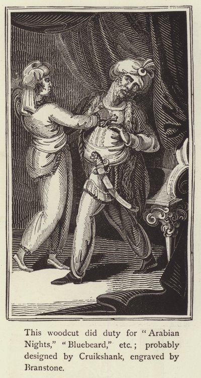 Woodcut for Arabian Nights, Bluebeard, etc by English School