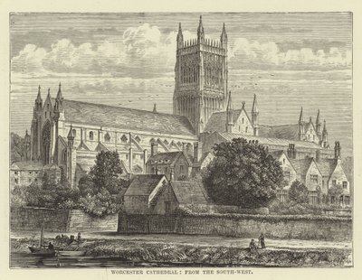Worcester Cathedral, from the southwest by English School