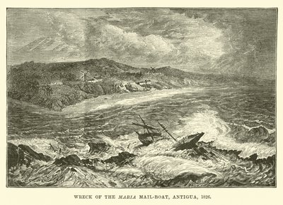 Wreck of the Maria Mail-boat, Antigua, 1826 by English School