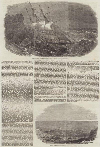 Wreck of the "Tayleur," in Dublin Bay by English School