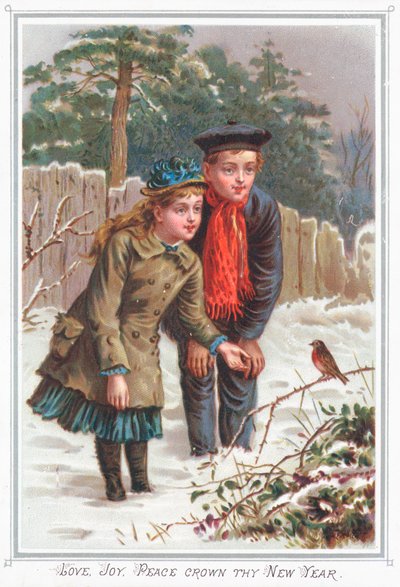 Young Couple looking at Robin by English School