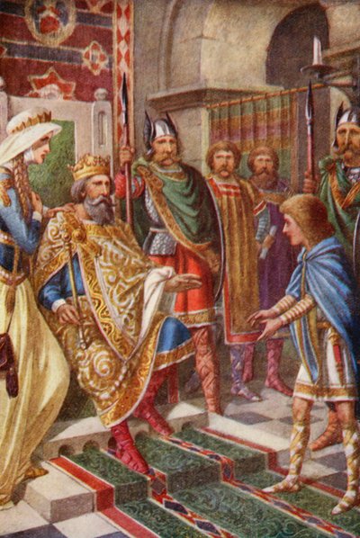 Young Edwin and the King of the East Angles by English School