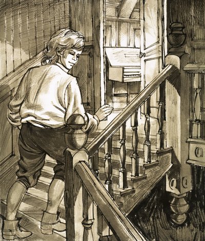 Young Handel Creeps Up the Stairs to the Attic to Play the Piano by English School