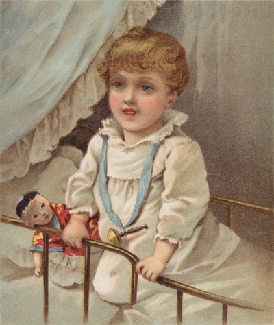 Young Child in a Cot by English School