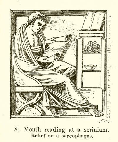 Youth Reading at a Scrinium by English School