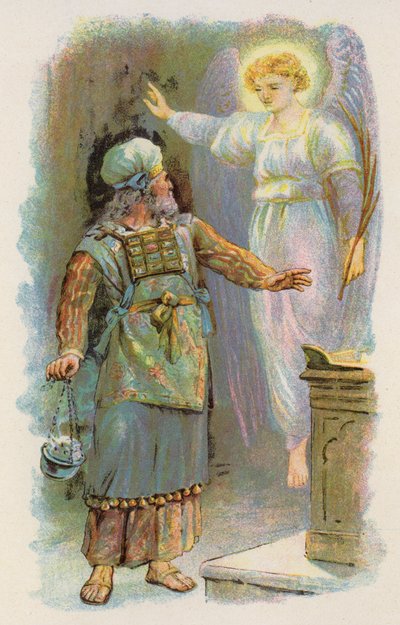 Zacharias and the Angel in the Temple by English School