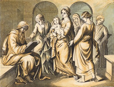 Zacharias naming John the Baptist by English School