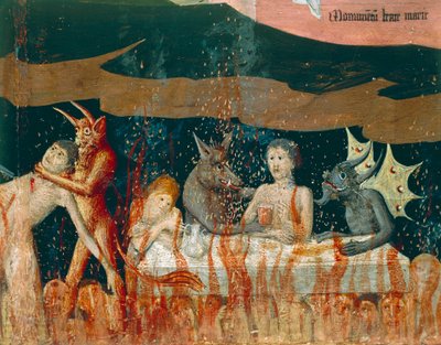 Demons and Damned in Hell (detail) by Enguerrand Quarton