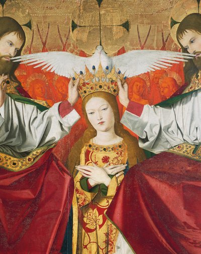 Holy Trinity Crowning Virgin (detail) by Enguerrand Quarton