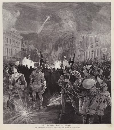 Guy Fawkes Day procession in Lewes, Sussex, 5 November 1892 by Enoch Ward