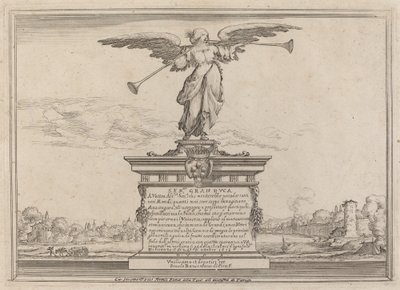 Dedication Page with Statue of Fama by Ercole Bazicaluva