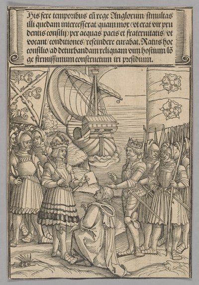 Maximilian and Henry VII of England, plate 11 from Historical Scenes from the Life of Emperor Maximilian I from the Triumphal Arch by Erhard Schon