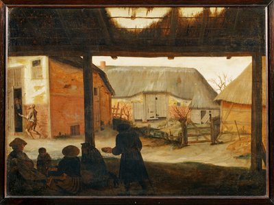 Farmyard with Beggars by Erich Lessing