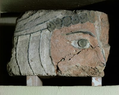 Fragment of a Human Head with a Bachelik by Erich Lessing