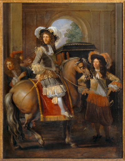 Nobleman on Horseback with His Entourage Before a Giant Gate by Erich Lessing