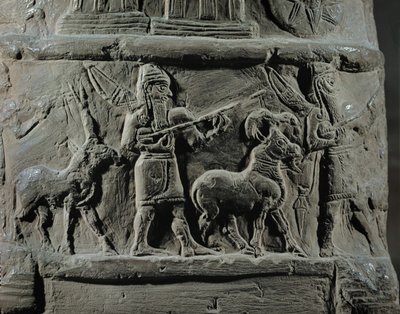 Parade of musicians, warriors, and animals by Erich Lessing