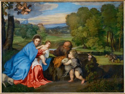 The Holy Family with Young Saint John the Baptist in a Landscape by Erich Lessing