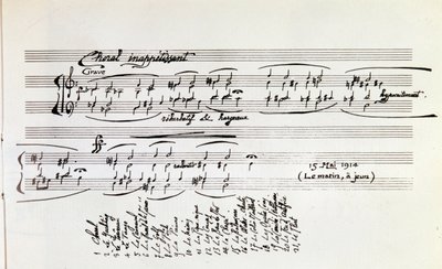 Detail of musical score of Sports and entertainment by Erik Satie by Erik Satie