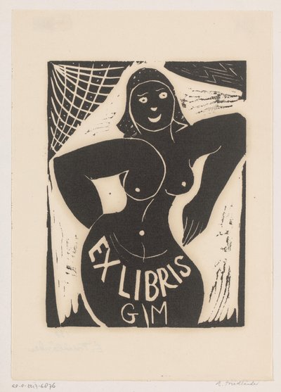 Ex Libris of Gianni Mantero Ex libris GM (title on object) by Erna Levy Friedländer