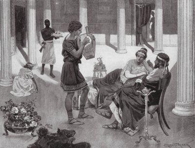 The Interior of a Greek House, IVth Century BC by Ernest (after) Prater