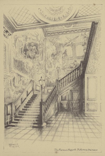 The Famous Hogarth Pictures and Staircase by Ernest Coffin